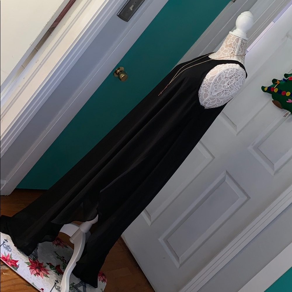 Paper Doll Black Sheer Asymmetrical Maxi Dress - Picture 6 of 11
